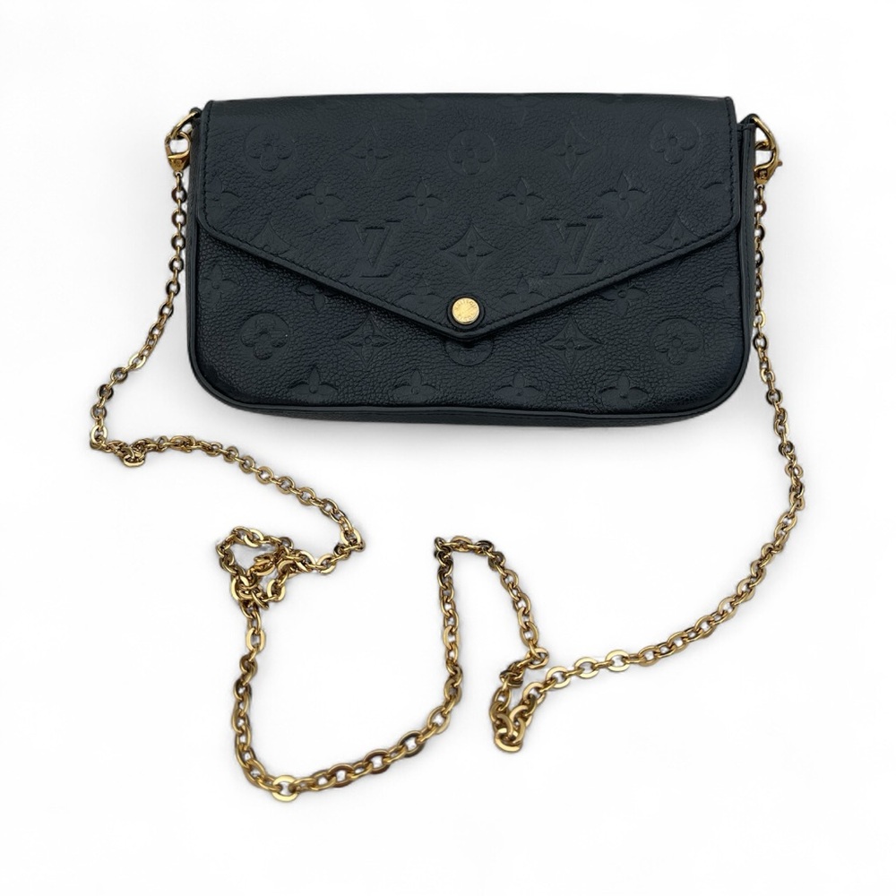 LOUIS VUITTON Pochette Félicie Monogram Empreinte Noir Leather - AUTHENTIC